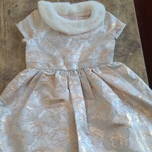Elegant Cream and Gold Kids Dress